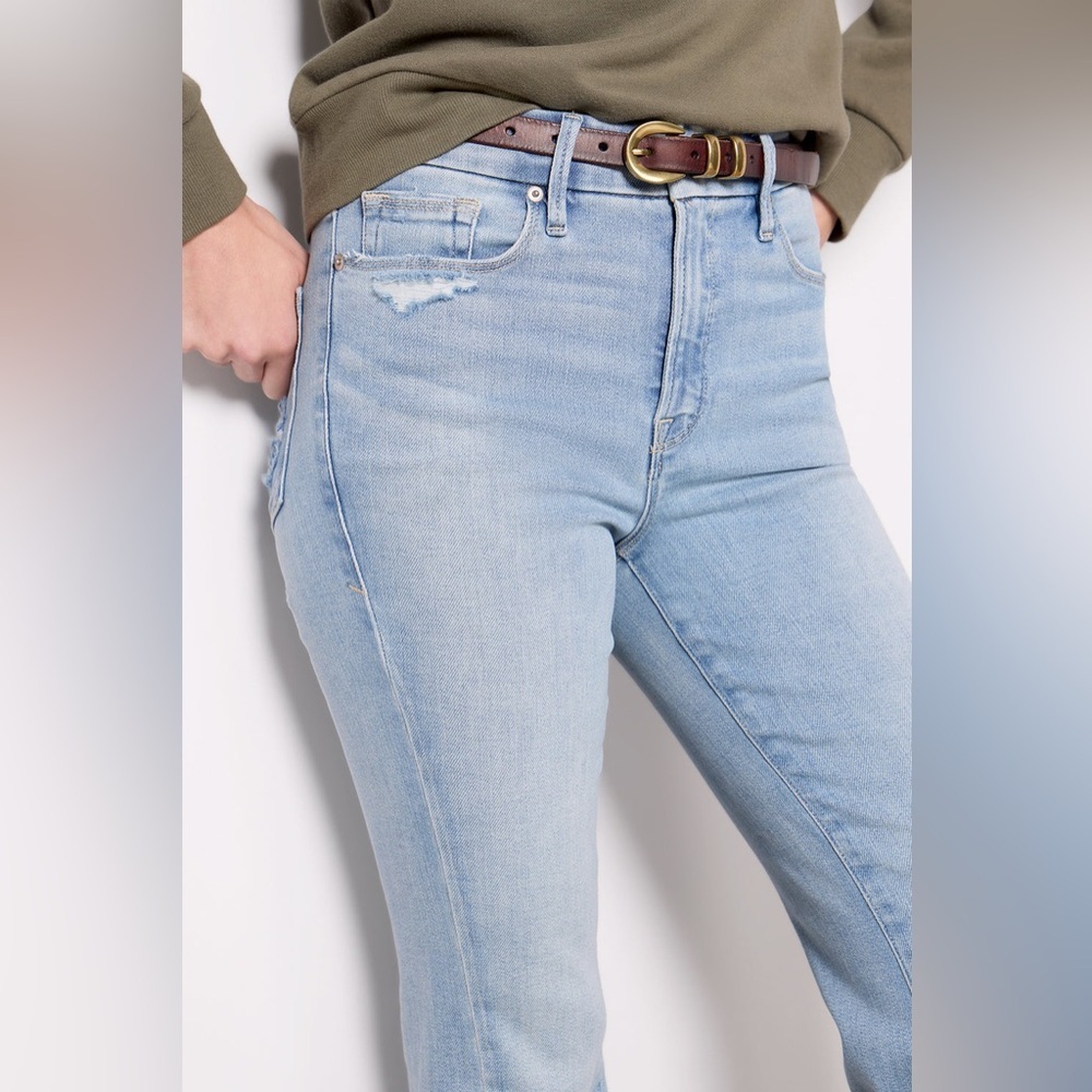☀️🔥Good American - Light Blue Good Legs Cropped Mini Boot Jeans - 10 - Picture 5 of 6
